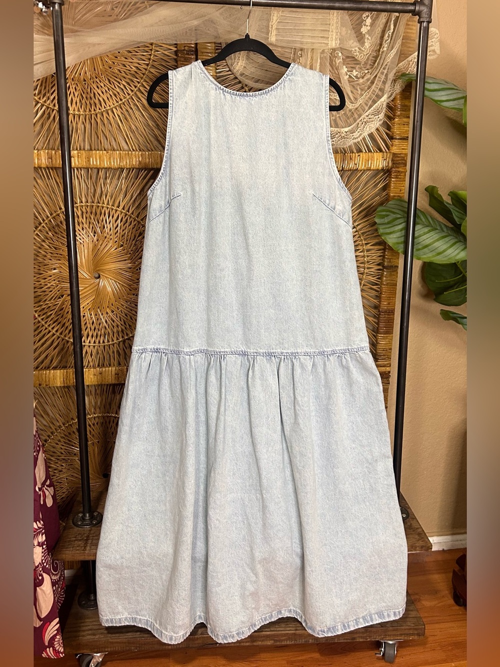 ASOS drop waist denim dress size 16 with low back - Picture 7 of 9